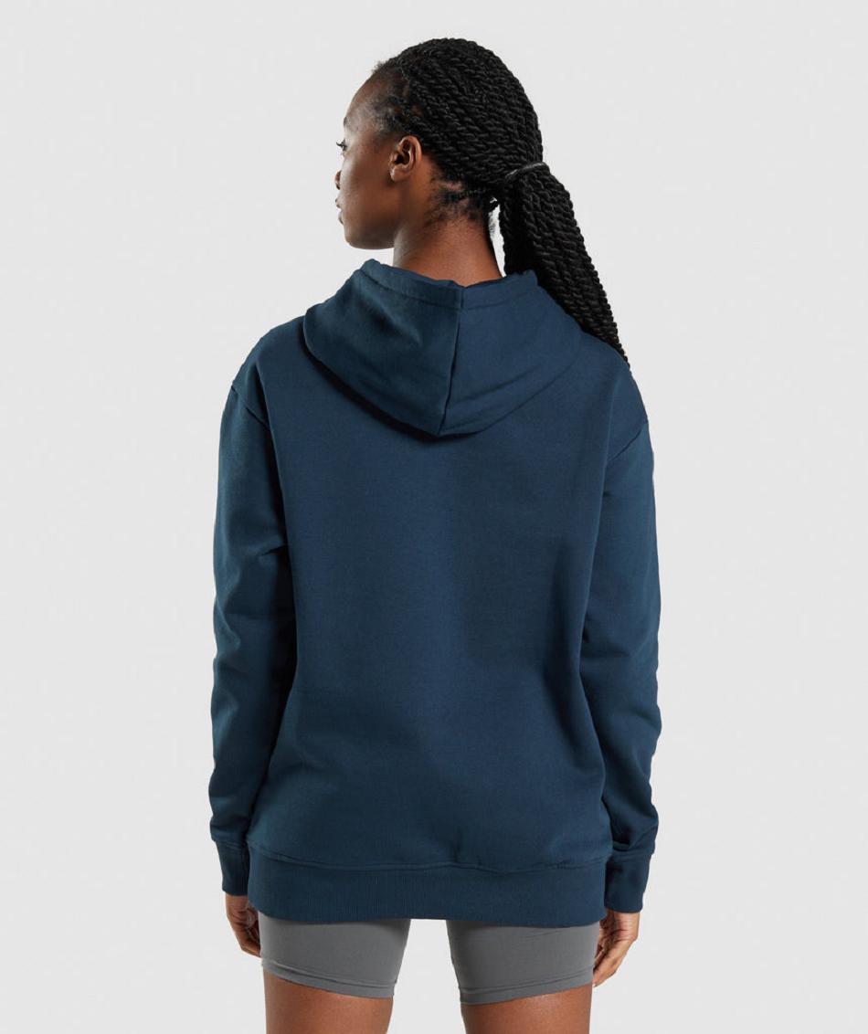 Sudadera Con Capucha Gymshark Apollo Oversized Mujer Azul Marino | CO 2034KOR